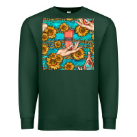 Hand Cream Nail Polish Remover And Sunflowers With Leopard And Glitter Premium Sweatshirt | Teevron