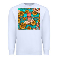 White hand cream nail polish remover and sunflowers with leopard and glitter Premium Sweatshirt - BundleAndBundleShop