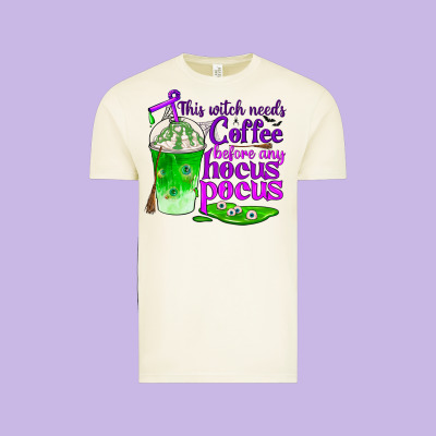 This Witch Needs Coffee Before Any Hocus Pocus Vintage Tee Designed By Bundleandbundleshop