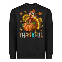 Black Thankful Turkey Heavyweight Sweatshirt - texasbilliewilder