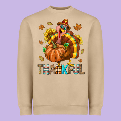 Thankful Turkey Heavyweight Sweatshirt Designed By Texasbilliewilder
