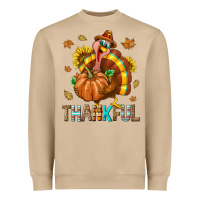 Mushroom Thankful Turkey Heavyweight Sweatshirt - texasbilliewilder