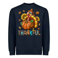 Navy Thankful Turkey Heavyweight Sweatshirt - texasbilliewilder