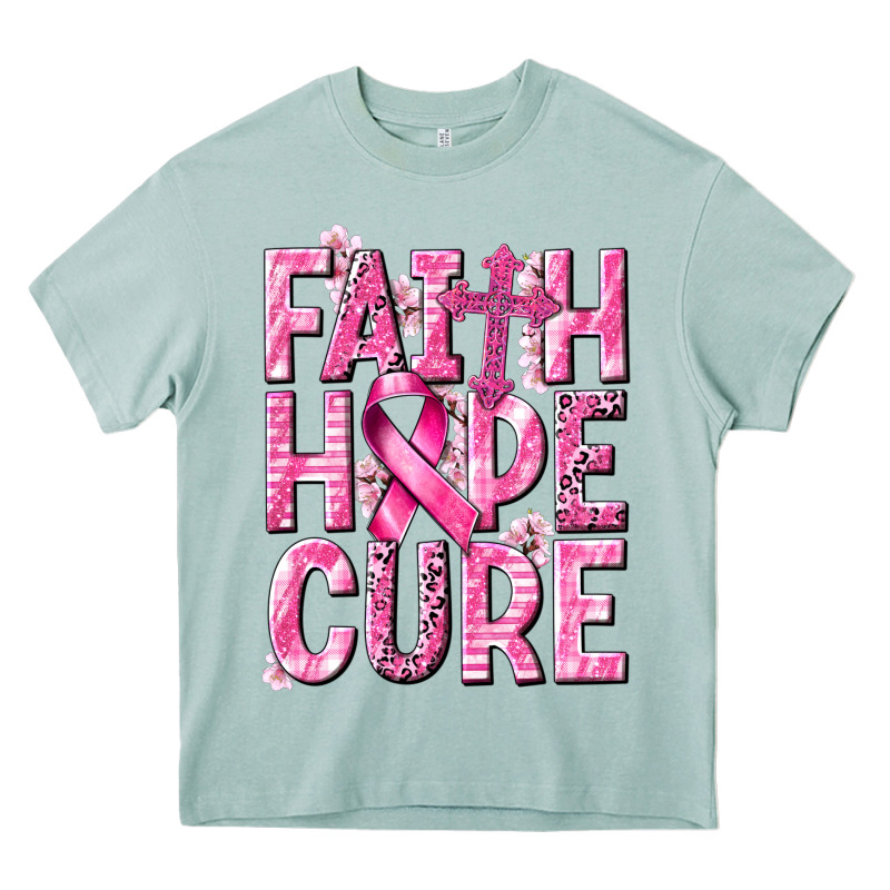 Faith Hope Cure Cancer Heavy Core Tee by NancyCooperArtShop | Teevron