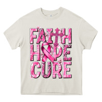Cream faith hope cure cancer Heavy Core Tee - NancyCooperArtShop
