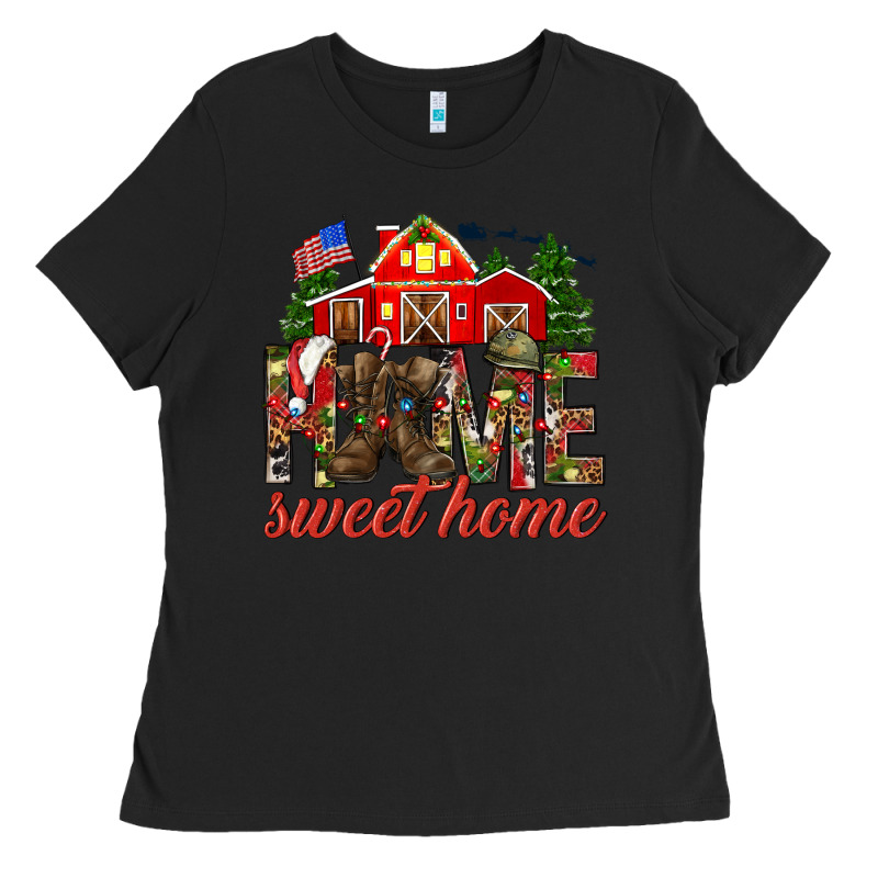 Army Christmas Home Sweet Home Ladies Tee by NancyCooperArtShop | Teevron