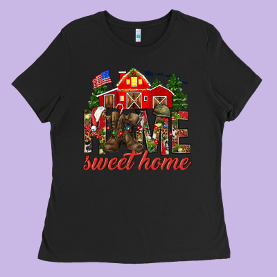 Army Christmas Home Sweet Home Ladies Tee Designed By Nancycooperartshop