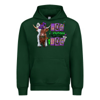 Forest Green Moo I Mean Boo Urban Hoodie - CowhideDigitalArt