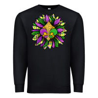 Black Mardi Gras Sunflower Premium Sweatshirt - BundleAndBundleShop