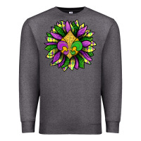 Charcoal Heather Mardi Gras Sunflower Premium Sweatshirt - BundleAndBundleShop