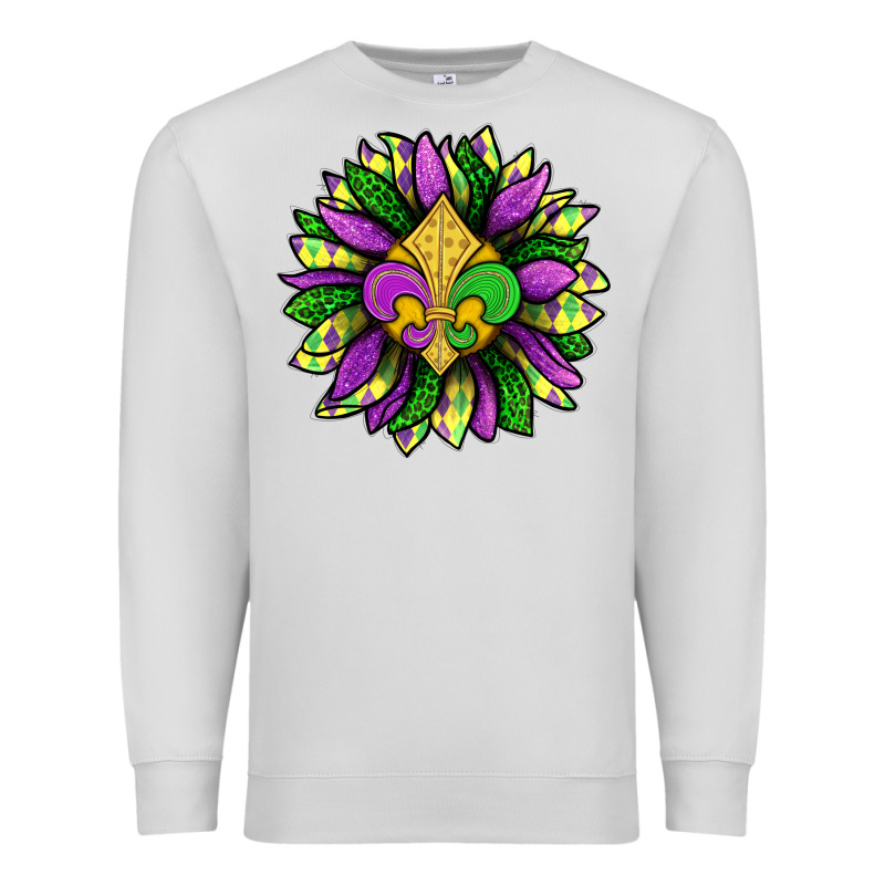 Mardi Gras Sunflower Premium Sweatshirt by BundleAndBundleShop | Teevron