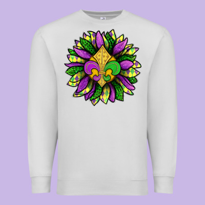 Mardi Gras Sunflower Premium Sweatshirt Designed By Bundleandbundleshop