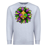 Heather Grey Mardi Gras Sunflower Premium Sweatshirt - BundleAndBundleShop