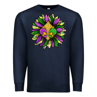 Navy Mardi Gras Sunflower Premium Sweatshirt - BundleAndBundleShop