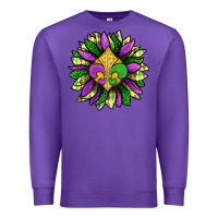 Purple Mardi Gras Sunflower Premium Sweatshirt - BundleAndBundleShop