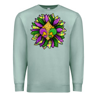 Seafoam Mardi Gras Sunflower Premium Sweatshirt - BundleAndBundleShop