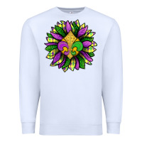 White Mardi Gras Sunflower Premium Sweatshirt - BundleAndBundleShop