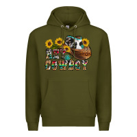 Army Green hey cowbow Premium Hoodie - OliviaCreatesArt