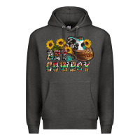 Charcoal Heather hey cowbow Premium Hoodie - OliviaCreatesArt