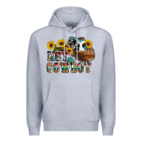 Heather Grey hey cowbow Premium Hoodie - OliviaCreatesArt