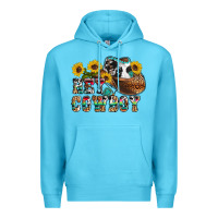 Ocean Blue hey cowbow Premium Hoodie - OliviaCreatesArt