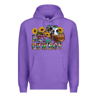 Purple hey cowbow Premium Hoodie - OliviaCreatesArt