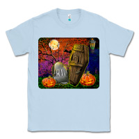 Dusty Blue headstone and coffin mousepad Classic Tee - BundleAndBundleShop