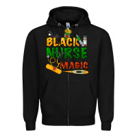 Black Black Nurse magic Zipper Hoodie - HowdyJamesFarm