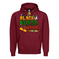 Burgundy Black Nurse magic Zipper Hoodie - HowdyJamesFarm