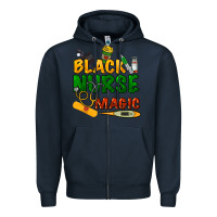 Navy Black Nurse magic Zipper Hoodie - HowdyJamesFarm