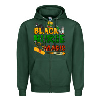 Sports Green Black Nurse magic Zipper Hoodie - HowdyJamesFarm