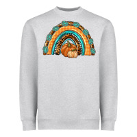 Heather Grey Rainbow Thankful with Gemstone Heavyweight Sweatshirt - texasbilliewilder