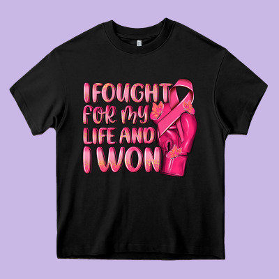I Fought For My Life And I Won Heavy Core Tee Designed By Nancycooperartshop