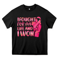 Black i fought for my life and i won Heavy Core Tee - NancyCooperArtShop