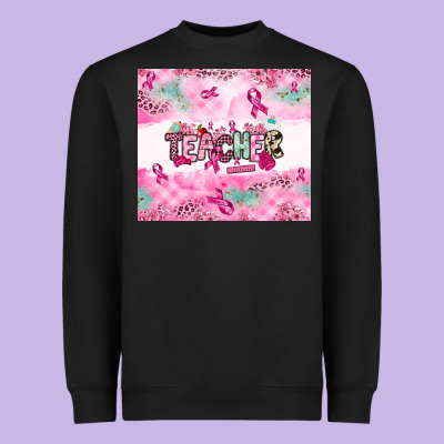 Breast Cancer Teacher Heavyweight Sweatshirt Designed By Nancycooperartshop