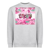 Heather Grey Breast Cancer Teacher Heavyweight Sweatshirt - NancyCooperArtShop