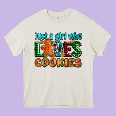 Just A Girl Who Loves Cookies Heavy Core Tee Designed By Adodesignshop