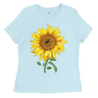 Baby Blue bambino sunflower Ladies Tee - LillyAllenDesigns