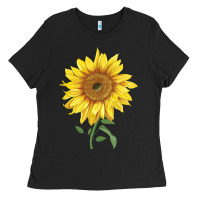 Black bambino sunflower Ladies Tee - LillyAllenDesigns