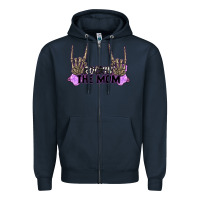 Navy Rockin' the Mom Zipper Hoodie - CowGirlArtShop