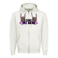 Oatmeal Heather Rockin' the Mom Zipper Hoodie - CowGirlArtShop