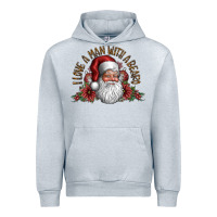Heather Grey i love a man with a bearo Urban Hoodie - CowhideDigitalArt