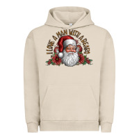 Pigment French Oak i love a man with a bearo Urban Hoodie - CowhideDigitalArt