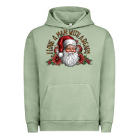 Pigment Oil Green i love a man with a bearo Urban Hoodie - CowhideDigitalArt