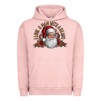 Pigment Salmon i love a man with a bearo Urban Hoodie - CowhideDigitalArt