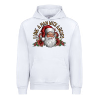 White i love a man with a bearo Urban Hoodie - CowhideDigitalArt