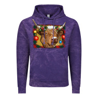 Cloud Purple highland cow christmas Vintage Hoodie - RanaPortraitStore