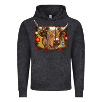 Vintage Black highland cow christmas Vintage Hoodie - RanaPortraitStore