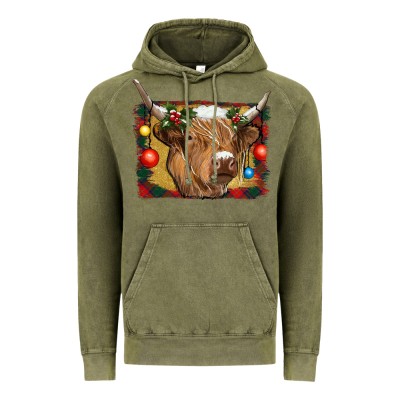 Highland Cow Christmas Vintage Hoodie by RanaPortraitStore | Teevron