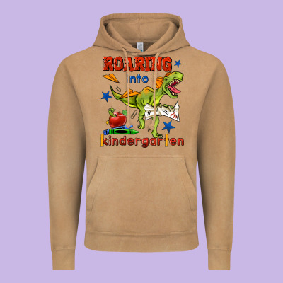 Roaring Into Kindergarten Vintage Hoodie Designed By Bundleandbundleshop